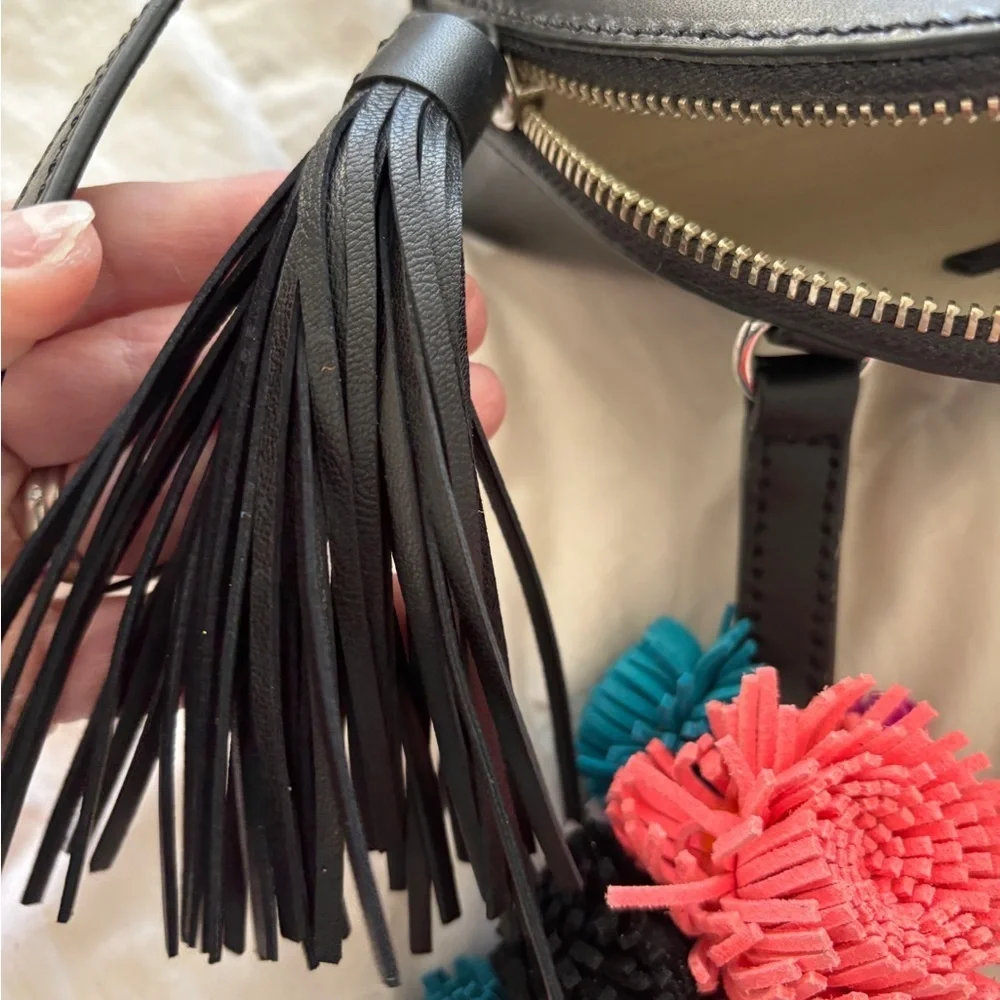 Loeffler randall new Black Pom-Pom Embellished Women's Bag